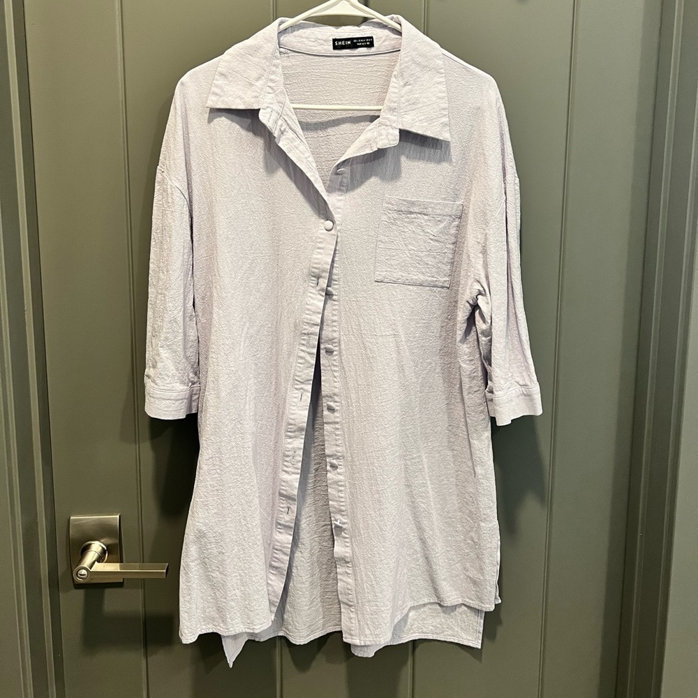 Lavender Linen dress.